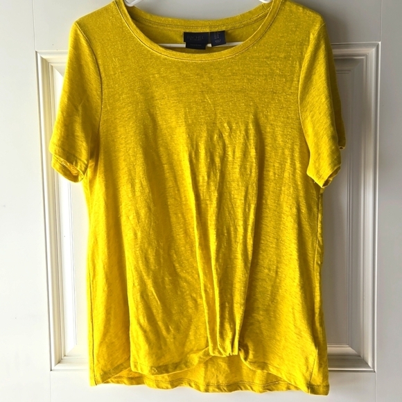 Rachel Roy 100% Linen Yellow Top - Picture 1 of 5